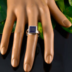 Lapis Lazuli Solitaire Egyptian Silver Blue Gemstone Eye catching Trendy Ring Jewelry