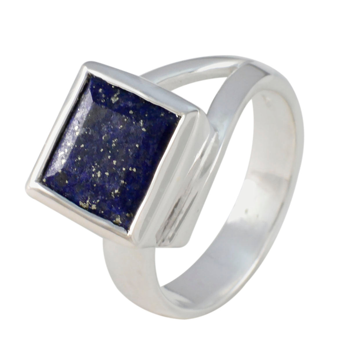 Anillo solitario de lapislázuli, plata egipcia, piedra preciosa azul, llamativo y moderno. Imagen secundaria del producto