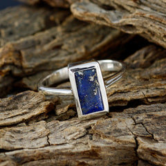 Lapis Lazuli Solitaire Egyptian 925 Silver Blue Gems Featherlight Graceful Ring Jewelry