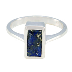 Lapis Lazuli Solitaire Egyptian 925 Silver Blue Gems Featherlight Graceful Ring Jewelry