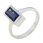 Lapis Lazuli Solitaire Egyptian 925 Silver Blue Gems Featherlight Graceful Ring Jewelry