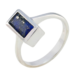 Lapis Lazuli Solitaire Egyptian 925 Silver Blue Gems Featherlight Graceful Ring Jewelry