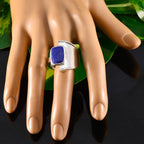 Lapis Lazuli Solitaire Egyptian 92.5 Silver Blue Gemstones Essential  Modern Ring Jewellery