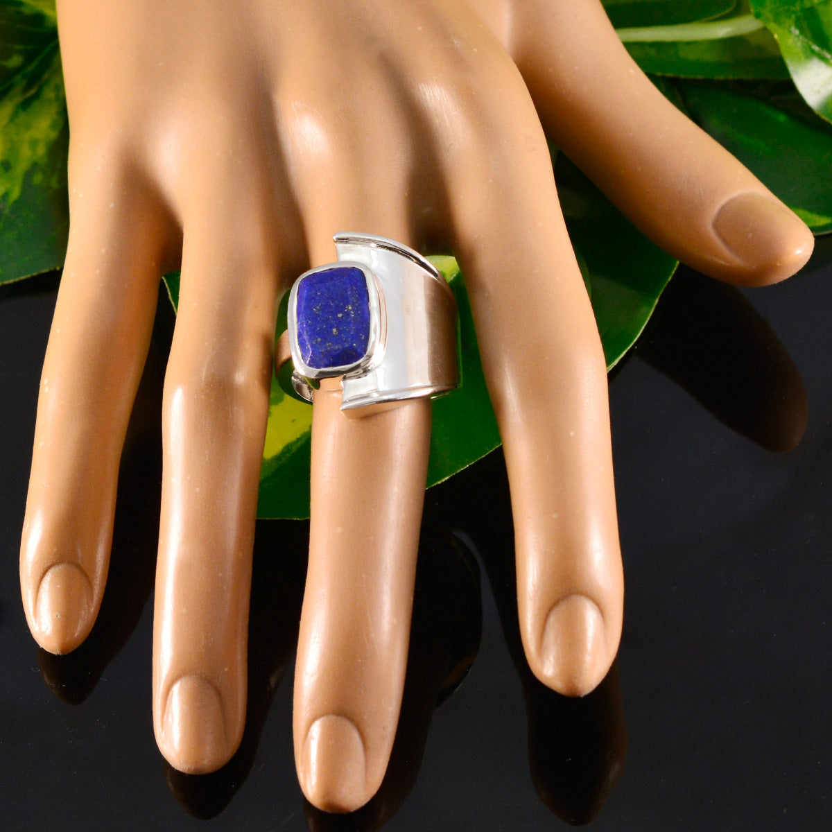 Lapis Lazuli Solitaire Egyptian 92.5 Silver Blue Gemstones Essential  Modern Ring Jewellery