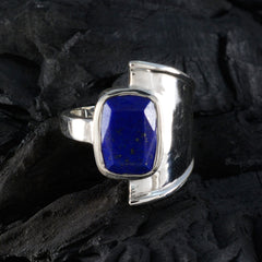 Lapis Lazuli Solitaire Egyptian 92.5 Silver Blue Gemstones Essential  Modern Ring Jewellery