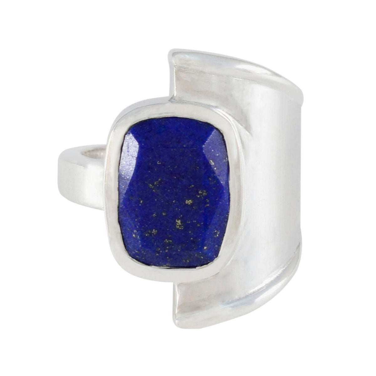 Lapis Lazuli Solitaire Egyptian 92.5 Silver Blue Gemstones Essential  Modern Ring Jewellery
