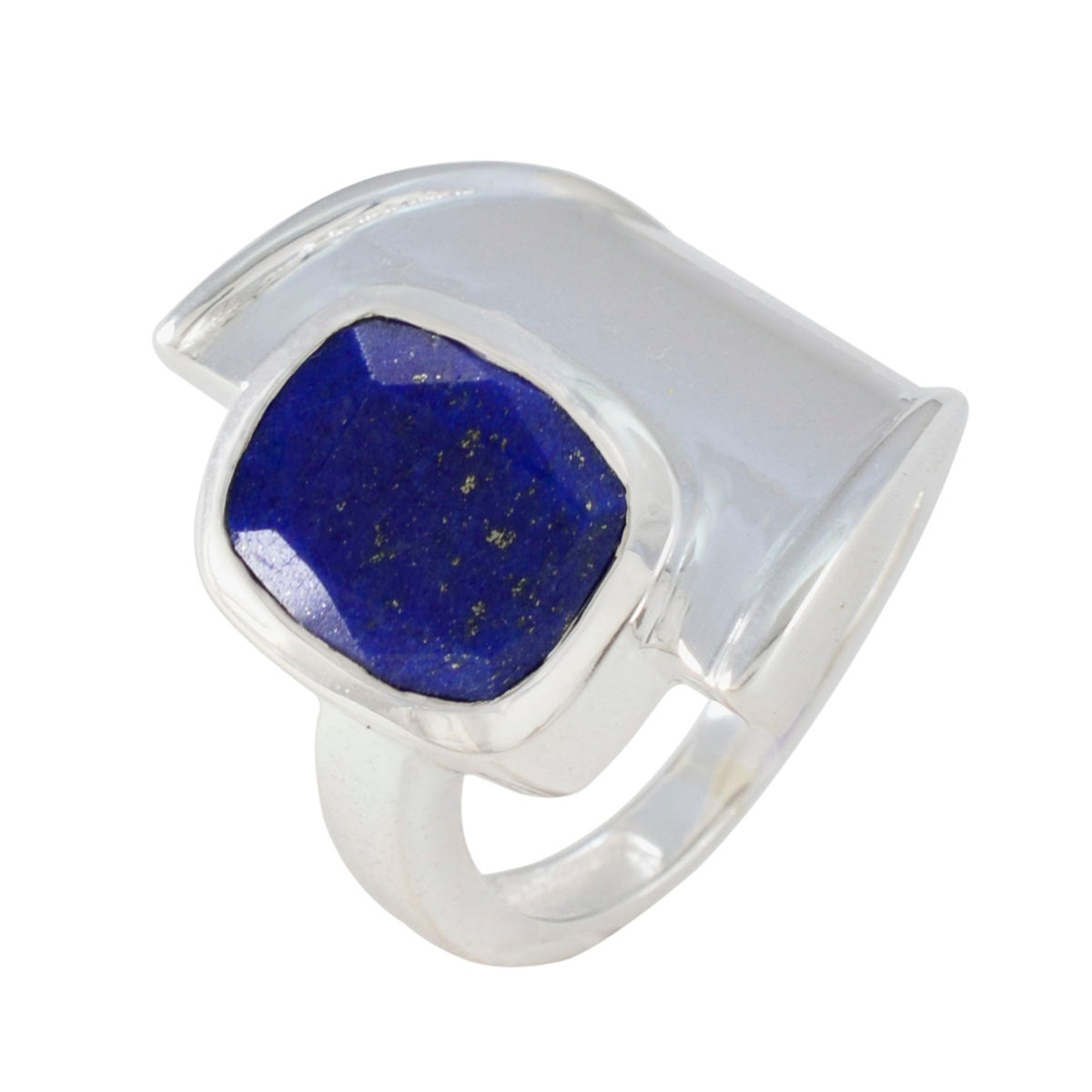 Lapislazuli Solitär Ägyptischer 92,5 Silber Blaue Edelsteine Essentieller Moderner Ring Schmuck Zweitbild