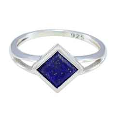 Lapis Lazuli Solitaire Japanese 925 Silver Blue Gemstone Dainty Abstract Ring Jewellery