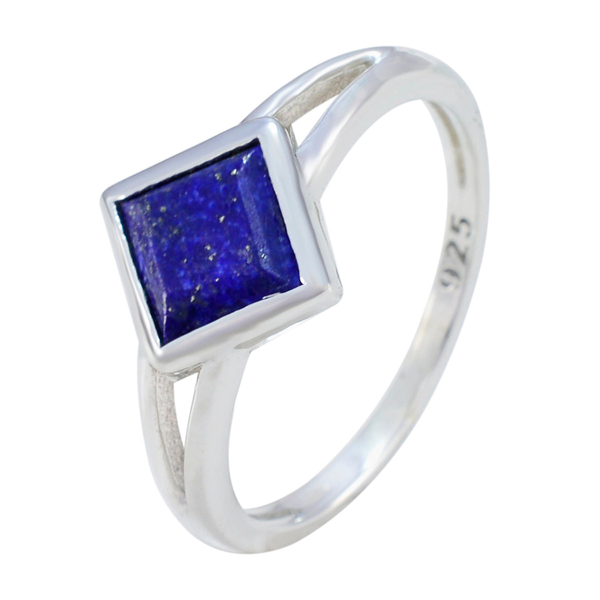 Anillo solitario de lapislázuli, piedra preciosa azul japonesa de plata 925, delicado y abstracto. Imagen secundaria del producto