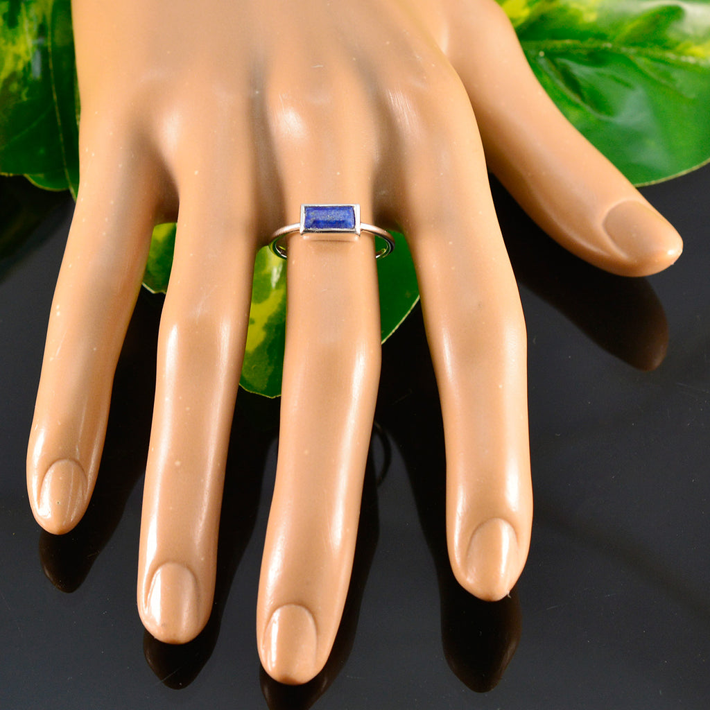 Lapis Lazuli Solitaire Japanese 925 Silver Blue Gems Delicate Graceful Ring Jewellery