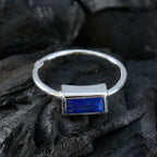 Lapis Lazuli Solitaire Japanese 925 Silver Blue Gems Delicate Graceful Ring Jewellery