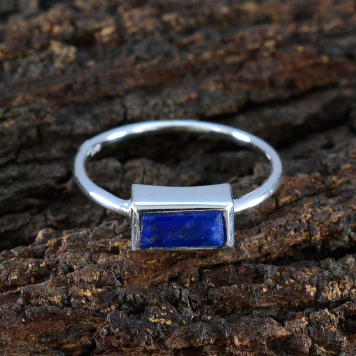 Lapis Lazuli Solitaire Japanese 925 Silver Blue Gems Delicate Graceful Ring Jewellery