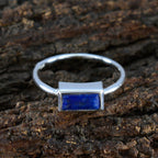 Lapis Lazuli Solitaire Japanese 925 Silver Blue Gems Delicate Graceful Ring Jewellery