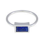 Lapis Lazuli Solitaire Japanese 925 Silver Blue Gems Delicate Graceful Ring Jewellery