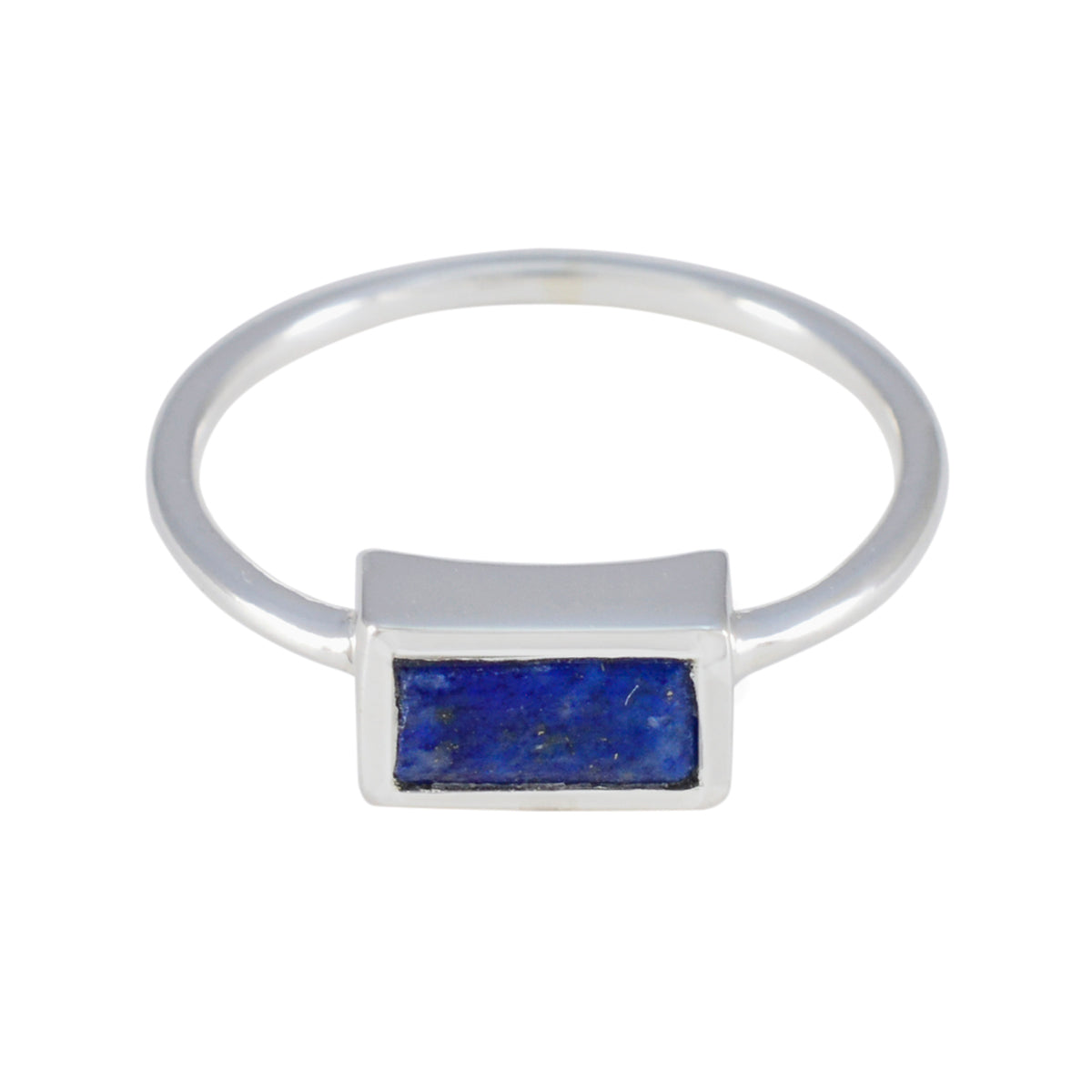 Lapis Lazuli Solitaire Japanese 925 Silver Blue Gems Delicate Graceful Ring Jewellery