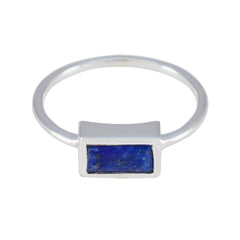 Lapis Lazuli Solitaire Japanese 925 Silver Blue Gems Delicate Graceful Ring Jewellery