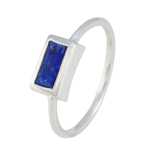 Lapis Lazuli Solitaire Japanese 925 Silver Blue Gems Delicate Graceful Ring Jewellery