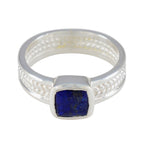 Lapis Lazuli Solitaire Mexican Sterling Silver Blue Gemstone Mid weight Rope Wire Band Jewellery