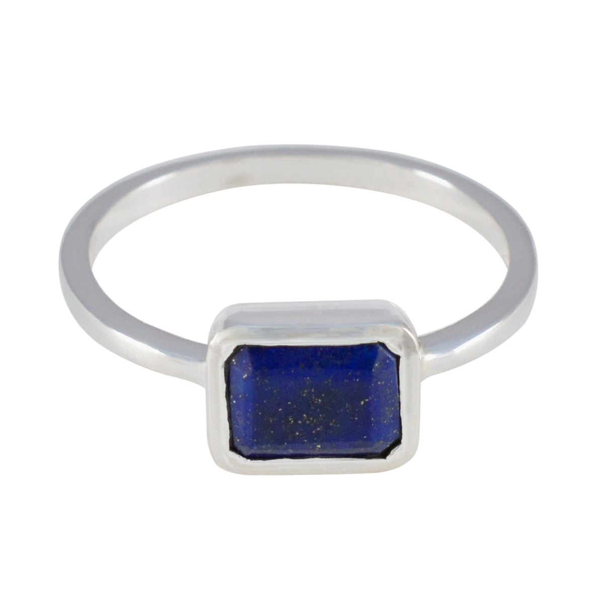 Lapis Lazuli Solitaire Japanese 925 Sterling Silver Blue Gemstone Dainty Trendy Ring Jewellery メイン画像