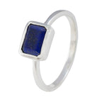 Lapis Lazuli Solitaire Japanese 925 Sterling Silver Blue Gemstone Dainty Trendy Ring Jewellery