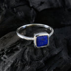 Lapis Lazuli Solitaire American 92.5 Silver Blue Gems Dainty Sophisticated Ring Jewellery
