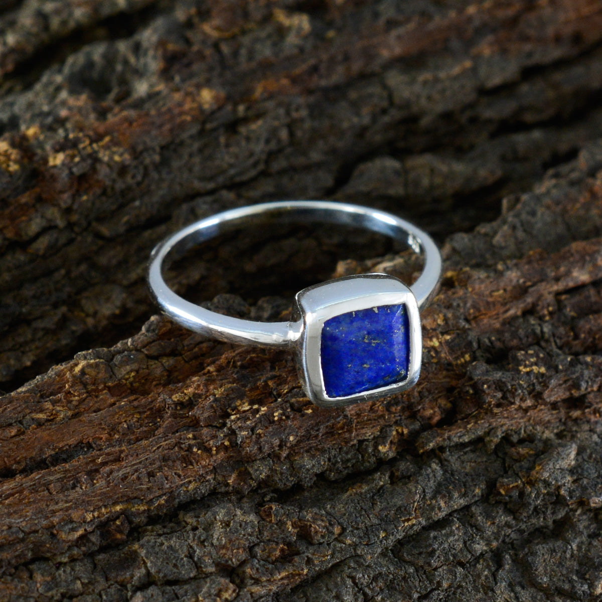 Lapis Lazuli Solitaire American 92.5 Silver Blue Gems Dainty Sophisticated Ring Jewellery