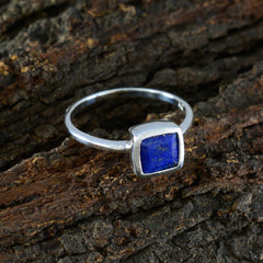 Lapis Lazuli Solitaire American 92.5 Silver Blue Gems Dainty Sophisticated Ring Jewellery