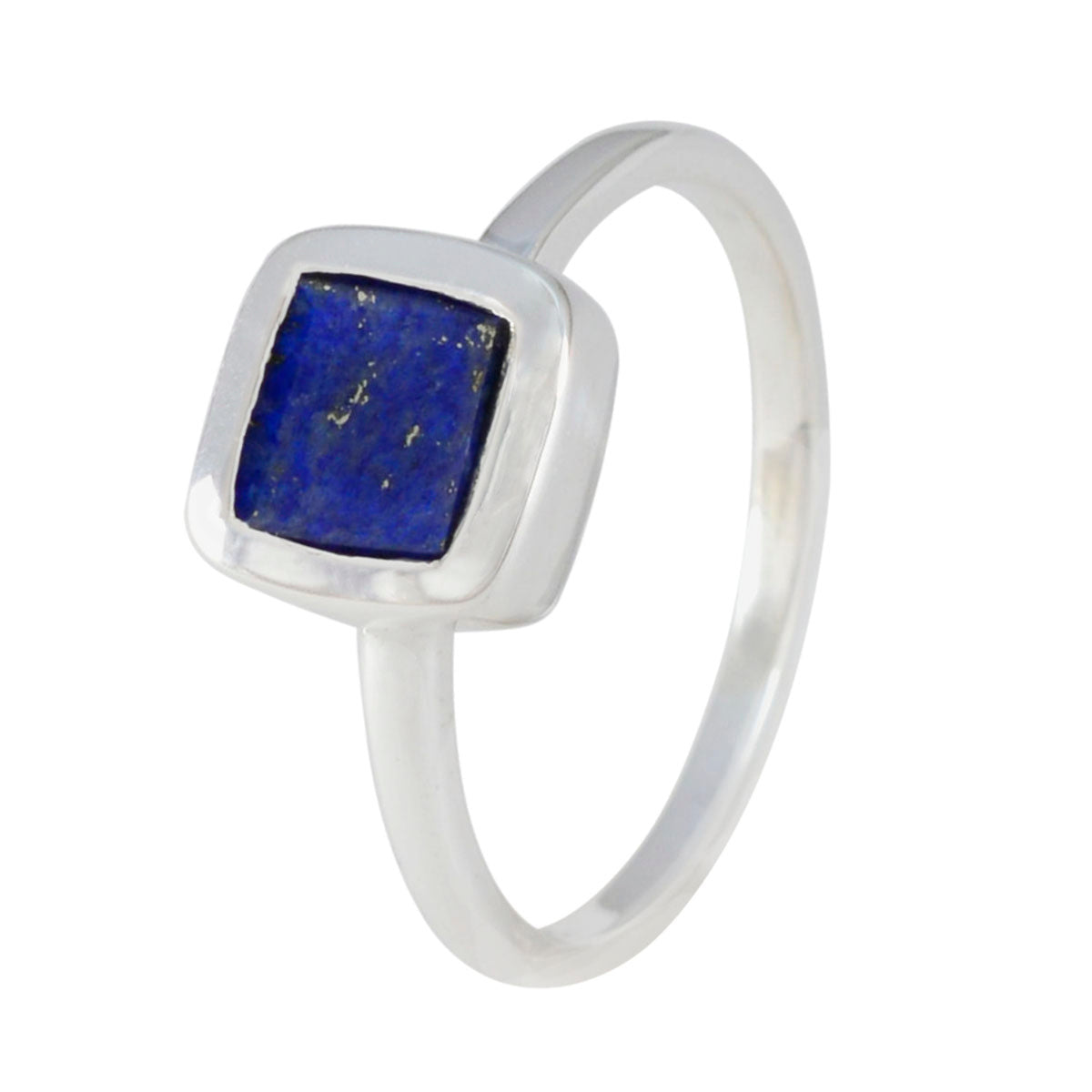 Bague solitaire en lapis-lazuli, argent 92,5, pierres précieuses bleues, délicate et sophistiquée Image secondaire du produit