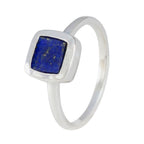 Lapis Lazuli Solitaire American 92.5 Silver Blue Gems Dainty Sophisticated Ring Jewellery