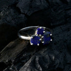 Lapis Lazuli Trilogy Egyptian 925 Sterling Silver Blue Gemstone Slim Contemporary Ring Jewelry