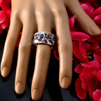 Lapis Lazuli Hepta Italian Silver Blue Gemstone Mid weight Filigree Ring Jewellery