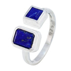 Lapis Lazuli Toi et Moi Russian Silver Blue Gemstones Featherlight Contemporary Ring Jewelry