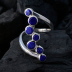 Lapis Lazuli Hepta Moroccan Sterling Silver Blue Gemstones Eye catching Trendy Ring Jewellery