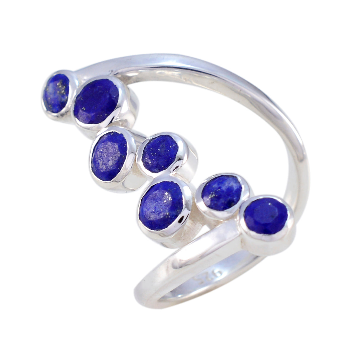 Lapis Lazuli Hepta Moroccan Sterling Silver Blue Gemstones Eye catching Trendy Ring Jewellery