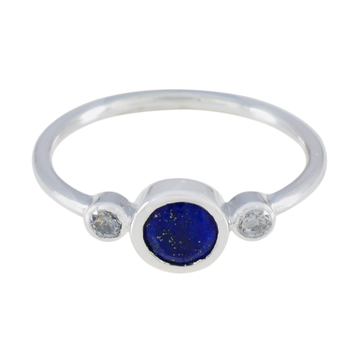 Lapis Lazuli Trilogy Korean Sterling Silver Blue Gemstone Elegant  Feminine Ring Jewelry Immagine principale del prodotto