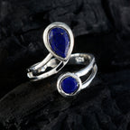 Lapis Lazuli Toi et Moi African Silver Blue Gemstones Tiny Glamorous Ring Jewellery