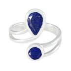 Lapis Lazuli Toi et Moi African Silver Blue Gemstones Tiny Glamorous Ring Jewellery
