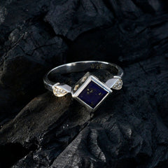 Lapis Lazuli Halo African 925 Sterling Silver Blue Gemstones Featherlight Romantic Ring Jewelry