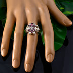 Multi Stone multiple Indian 925 Silver multicolor Gemstones Mid weight Boho Ring Jewelry