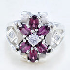 Multi Stone multiple Indian 925 Silver multicolor Gemstones Mid weight Boho Ring Jewelry