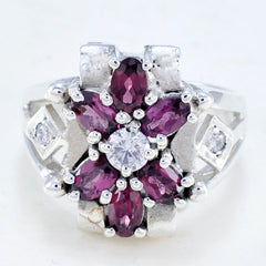 Multi Stone multiple Indian 925 Silver multicolor Gemstones Mid weight Boho Ring Jewelry