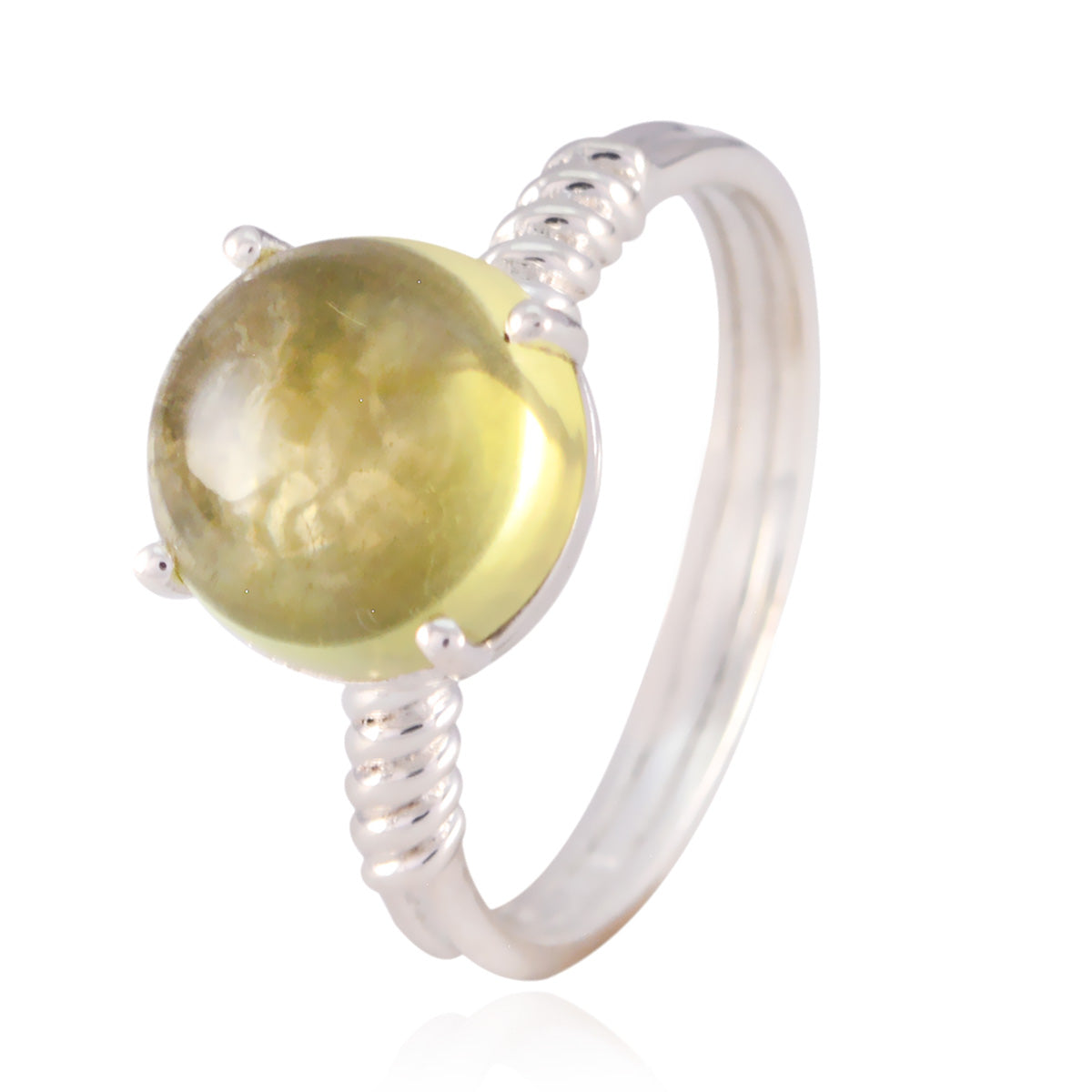 Lemon Quartz Solitaire Korean 92.5 Silver Yellow Gemstones Whisper thin Romantic Ring Jewellery