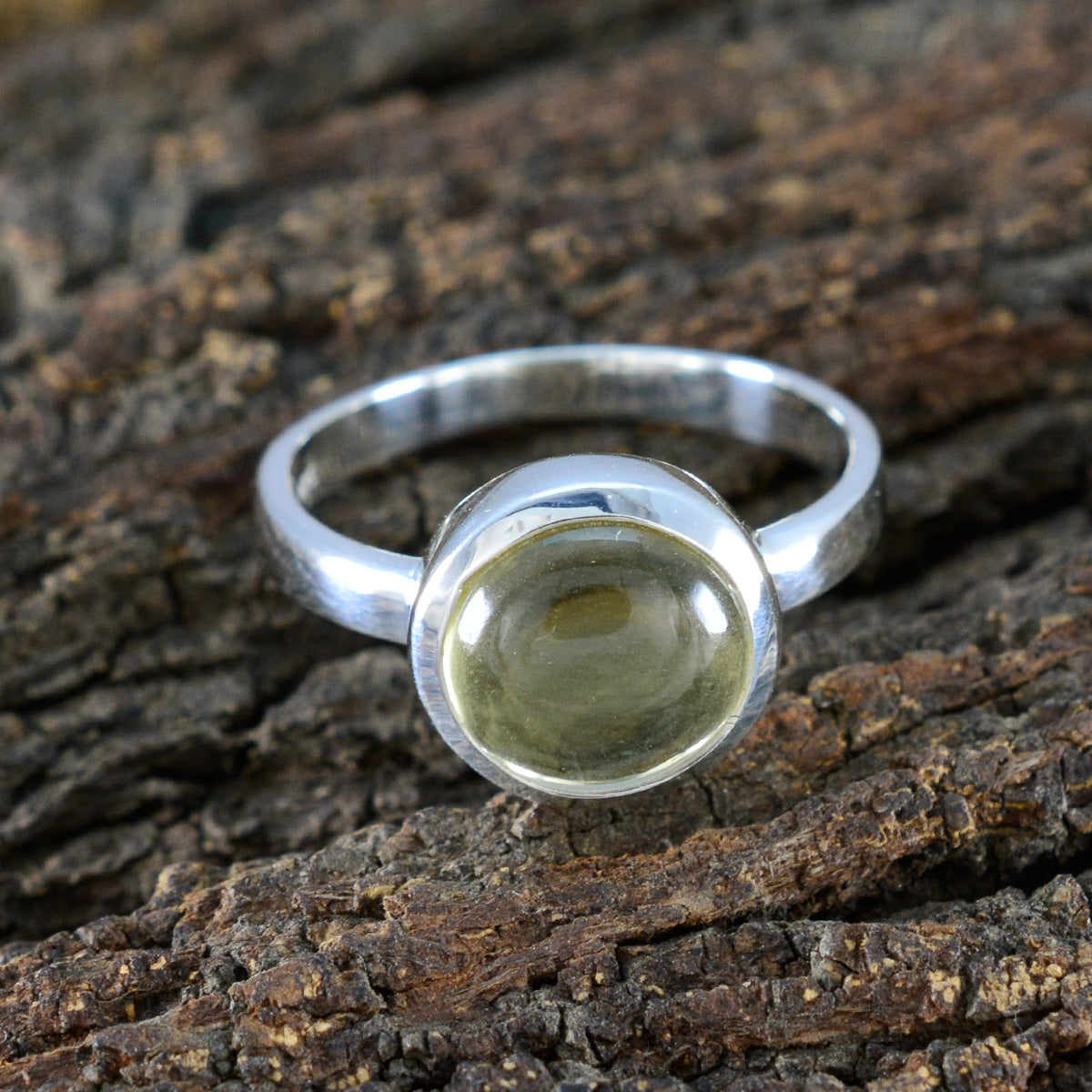 Lemon Quartz Solitaire Indian 925 Silver Yellow Gemstones Slim Feminine Ring Jewellery