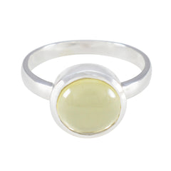 Lemon Quartz Solitaire Indian 925 Silver Yellow Gemstones Slim Feminine Ring Jewellery