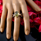 Lemon Quartz Solitaire Egyptian 92.5 Silver Yellow Gemstones Mid weight Glamorous Ring Jewellery