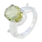 Lemon Quartz Solitaire Egyptian 92.5 Silver Yellow Gemstones Mid weight Glamorous Ring Jewellery