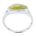 Lemon Quartz Solitaire Japanese Sterling Silver Yellow Gemstone Delicate Sophisticated Ring Jewellery