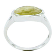 Lemon Quartz Solitaire Japanese Sterling Silver Yellow Gemstone Delicate Sophisticated Ring Jewellery