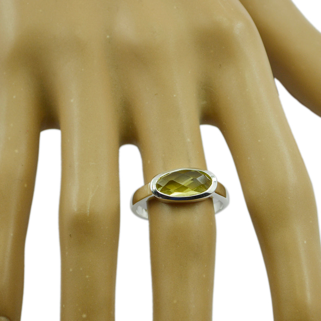 Lemon Quartz Solitaire Japanese Sterling Silver Yellow Gemstone Delicate Sophisticated Ring Jewellery