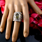 Lemon Quartz Solitaire Spanish 92.5 Silver Yellow Gems Chunky Armor Ring Jewellery